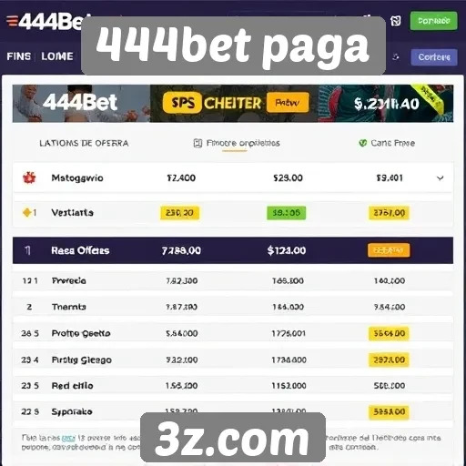 Ofertas promocionais do 444bet paga em destaque